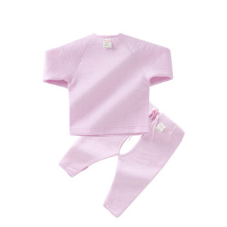 贝贝怡 Bornbay 婴儿秋冬保暖内衣套装新生儿绑带和尚服 BB8016 淡粉 66cm