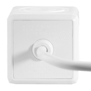 清风（kyfen）QF-M12C 智能防雷魔方插座3口USB插排 电源转换插头转换器 白色1.8米