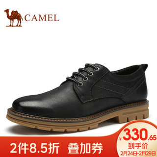 骆驼（CAMEL） 柔软牛皮百搭休闲低帮工装潮鞋男 A932043480 黑色 41