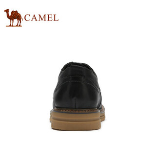 骆驼（CAMEL） 柔软牛皮百搭休闲低帮工装潮鞋男 A932043480 黑色 41