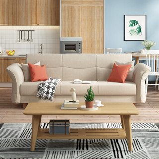 A家家具 沙发 北欧小户型客厅折叠多功能两用沙发床 懒人布艺沙发（三色可选 留言备注）三人位 ADS-034
