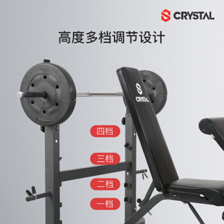 水晶 CRYSTAL SJ7850 卧推架深蹲架杠铃套装家用举重床哑铃架