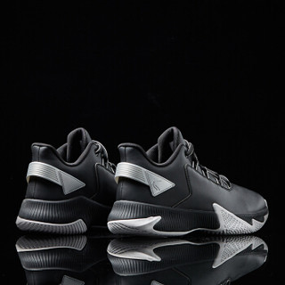乔丹 篮球鞋男鞋高帮实战革面球鞋耐磨缓震运动鞋 XM3590109 黑色/白色 45