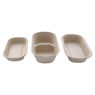 YB 一次性餐具可降解纸浆饭盒外卖打包沙拉盒碗轻食快餐盒 1000ml方形单格加透明盖 500套
