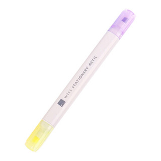 日本国誉（KOKUYO）进口品国誉WILL双头荧光笔黄/紫 12.6*11*142mm 1支装 F-WPM104-3