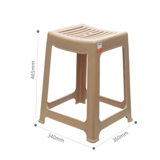 禧天龙Citylong 成人环保塑料凳子浴室椅凳46.5cm高加厚方凳浅咖啡 2022