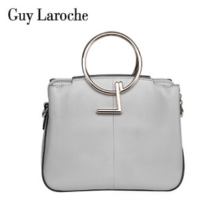 Guy Laroche 姬龙雪 女士奢侈品GL手柄包优雅淑女全粒面头层牛皮单肩包轻质柔软专柜款GW18281112-02灰色小款