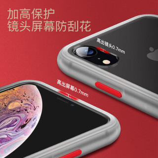美国0度 苹果XR手机壳 iPhone Xr磨砂透明保护套防指纹简约硬壳硅胶边全包防摔（红色XR）