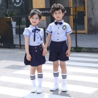 audde 2019夏季新款女装新品女幼儿园园服儿童班服小学生校服英伦风