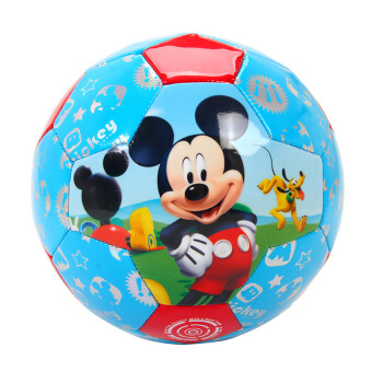 迪士尼（Disney）儿童皮球2号3号足球类玩具幼儿园耐磨软皮PU男孩女孩拍拍球D627-A 3号米奇