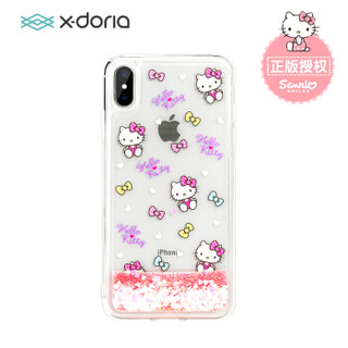 X-doria HelloKitty 苹果X/XS手机壳iPhoneX/XS保护壳 网红同款流沙防摔全包硅胶软壳保护套流光萌趣凯蒂猫