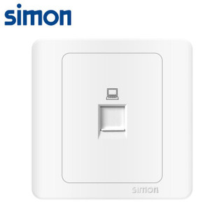 西蒙(SIMON) 开关插座面板 C3系列 一位电脑插座(六类) 86型面板 雪山白色 C35218S6