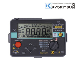 克列茨 KEW3022A 日本共立/kyoritsu 绝缘电阻测试仪50/100/250V/500V数字兆欧表