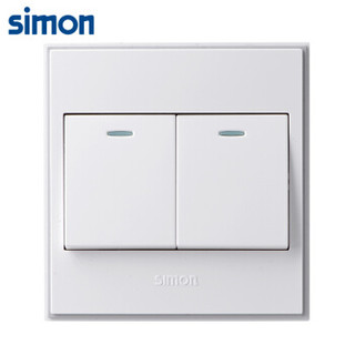 西蒙(SIMON) 开关插座面板 56C系列 二开多控开关 86型面板 珍珠白色 V51046BYT