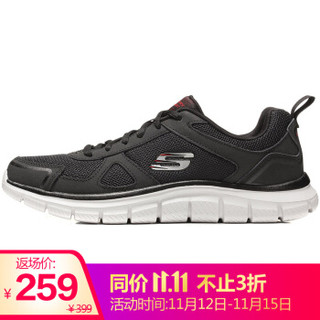 斯凯奇（Skechers）52631/BKRD 休闲鞋 男低帮鞋 黑色/灰色 43