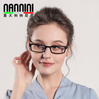 纳尼尼防蓝光老花镜情侣时尚超轻STILL 优雅舒适高清电脑护目镜黑色100度