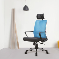 奈高办公椅电脑椅经理椅电竞椅人体工学椅家用读书写字专用椅含头枕A15-蓝色