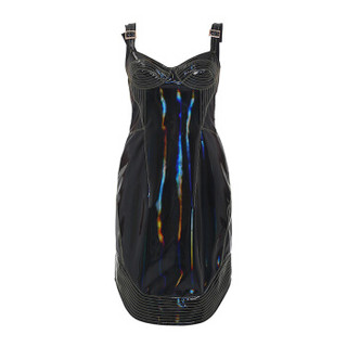 设计师品牌 JDX (x) SIMONGAO 连衣裙 胶囊系列 炫彩PVC明线 吊带 裙子 黑 S