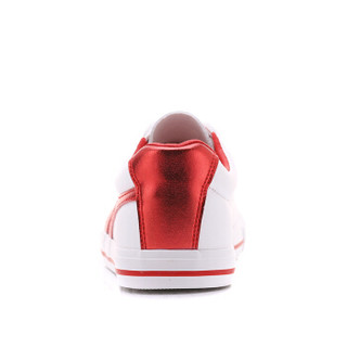飞耀韩版时尚休闲鞋女学生平底系带款 L-865 白红 35