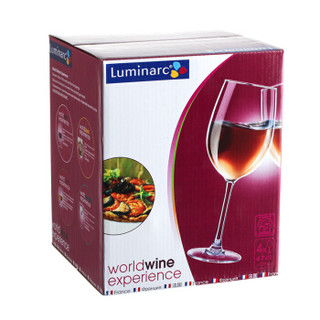 乐美雅 Luminarc 无铅玻璃品位红酒杯葡萄酒杯香槟杯 350ml 4只装 E5979