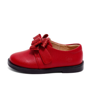 斯纳菲秋季新款韩版中大童公主鞋女童皮鞋儿童单鞋19835红色26