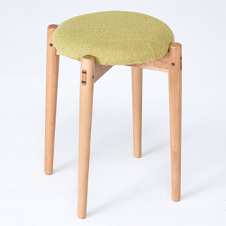 家逸 实木凳子榉木圆凳客厅家用餐凳简约创意餐椅
