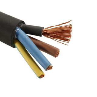 晶花国标重型耐油橡套线 软橡套线 电线 电缆 YCW 3*6+1*4 100米/盘