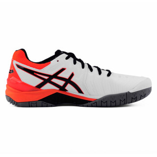 ASICS/亚瑟士男网球鞋 GEL-RESOLUTION 7运动鞋 E701Y E701Y-100白色/橘红/黑色 41.5