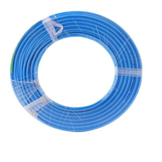 晶花国标单芯塑铜线 硬线 电线 电缆 BV4平方 蓝100M/盘
