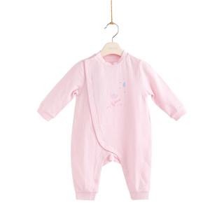 英氏美国棉婴儿连体衣 宝宝爬服品质棉花哈衣  174542 粉色 80CM