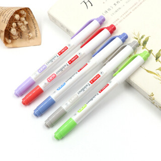 韩国东亚（DONG-A）双头涂鸦笔 珍珠杆彩色手账标记笔 5色套装 莹彩TLS-5C-Y（赠2色荧光笔）