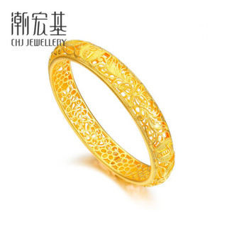 潮宏基 CHJ JEWELLERY 古法-花丝 足金黄金手镯女款 计价 SDG32800001 约44.05g