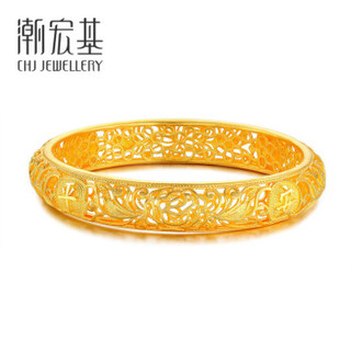 潮宏基 CHJ JEWELLERY 古法-花丝 足金黄金手镯女款 计价 SDG32800001 约44.05g