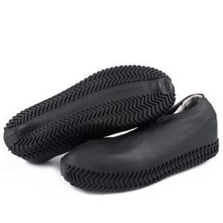 纪维希（jiweixi）雨鞋套 男女硅胶防滑防水耐磨弹性拉伸户外旅行防雨 JWX1008 黑色 M