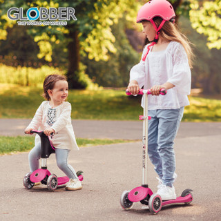 法国高乐宝（GLOBBER）五合一儿童滑板车1-14岁 宝宝多功能闪光轮滑滑车 可推可坐可滑行 升级464声光版-蓝色