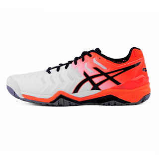 ASICS/亚瑟士男网球鞋 GEL-RESOLUTION 7运动鞋 E701Y E701Y-100白色/橘红/黑色 39.5