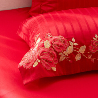 梦洁家纺 MAISON 婚庆套件 色织提花四件套 结婚床上用品 玫瑰爱恋 1.5米床 200*230cm