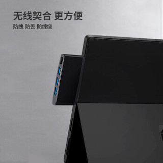iSky 艾丝凯 Surface Pro5/6转换器微软USB3.0转接头转HDMI扩展坞HUB视频投影连接线高清笔记本电脑分线器 静谧黑