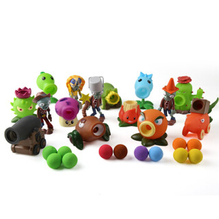 植物大战僵尸玩具  弹射玩具EA正版授权 男孩玩具植物僵尸游戏玩具套装 软胶15只装