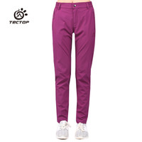 探拓 （TECTOP）速干裤 男女户外耐磨弹力长裤 可穿腰带 80942 女款紫红 L