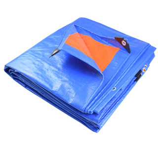 伏兴 篷布防雨布蓝橘色加厚 货车油布塑料遮雨遮阳布雨棚蓬布防水布 8m*10m