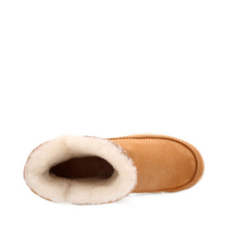 COZY STEPS澳洲羊皮毛一体时尚串珠保暖雪地靴女7D241 棕黄色 38