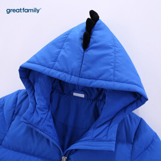 歌瑞家（greatfamily）童装男童冬季新款短款连帽白鸭绒羽绒服保暖必备 蓝色130