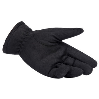 百尚意特（BAISHANGYITE） 手套 男士秋冬季加绒加厚保暖麂皮绒触摸屏紧边棉手套 均码 BY103 黑色