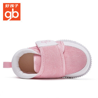 好孩子（gb）学步鞋0-2岁婴儿步前鞋软底宝宝鞋 18FWLT001 粉红 22码/鞋内长140