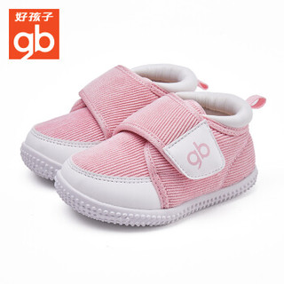 好孩子（gb）学步鞋0-2岁婴儿步前鞋软底宝宝鞋 18FWLT001 粉红 22码/鞋内长140