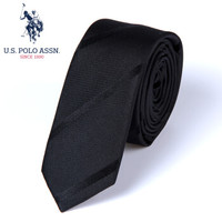 us polo assn U.S.POLO ASSN.真丝领带男士5cm手打职场婚礼银行律师保安学院风100%桑蚕丝送礼盒装 SLDOO-60003 黑色格纹