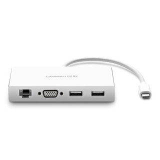 绿联 Type-C扩展坞 通用P30手机苹果MacBook USB-C3.1转VGA转换器 网口数据线转接头投屏拓展坞分线器 40378