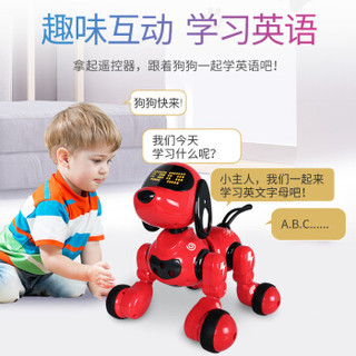 诺巴曼2代升级版智能机器狗儿童玩具男孩玩具女孩1-3-6岁以上益智玩具宝宝婴儿小孩幼儿早教机智力玩具 儿童陪伴智能机器狗（红色）