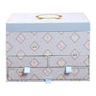日本仲林（Nakabayashi ）抽屉式桌面收纳盒化妆品储物盒珠宝整理盒 蓝色